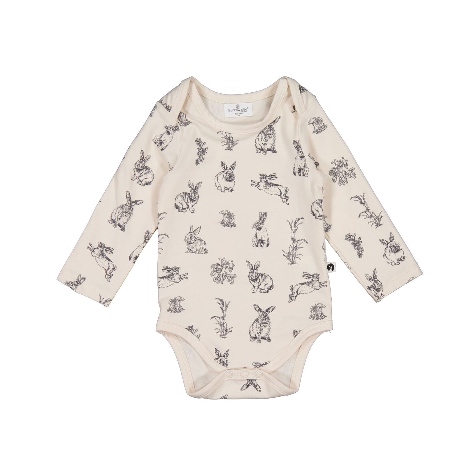 Burrow &amp; Be - Almond Burrowers long sleeve Bodysuit [Size: 6-12m]