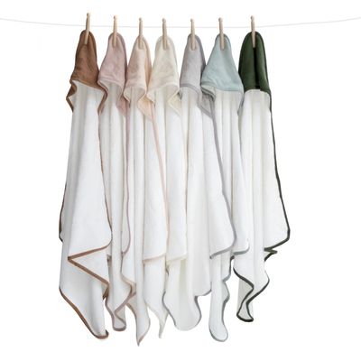 Burrow &amp; Be - Baby hooded towel [colour: Dusty Rose]