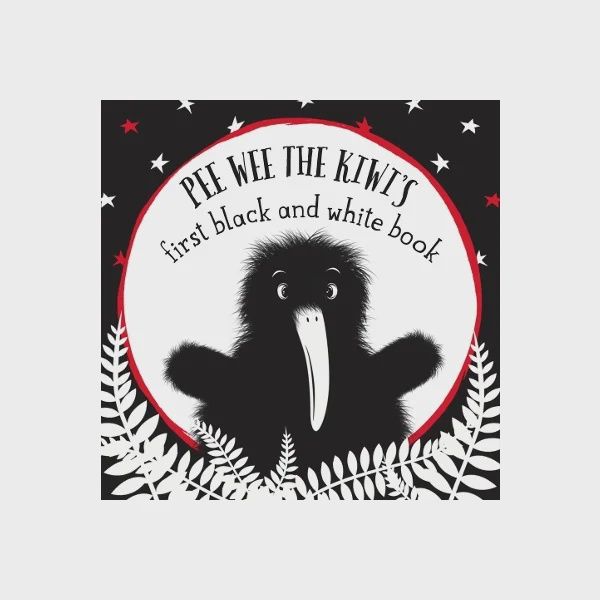 Pee Wee the Kiwi's First Black and White Book + FREE KIWI