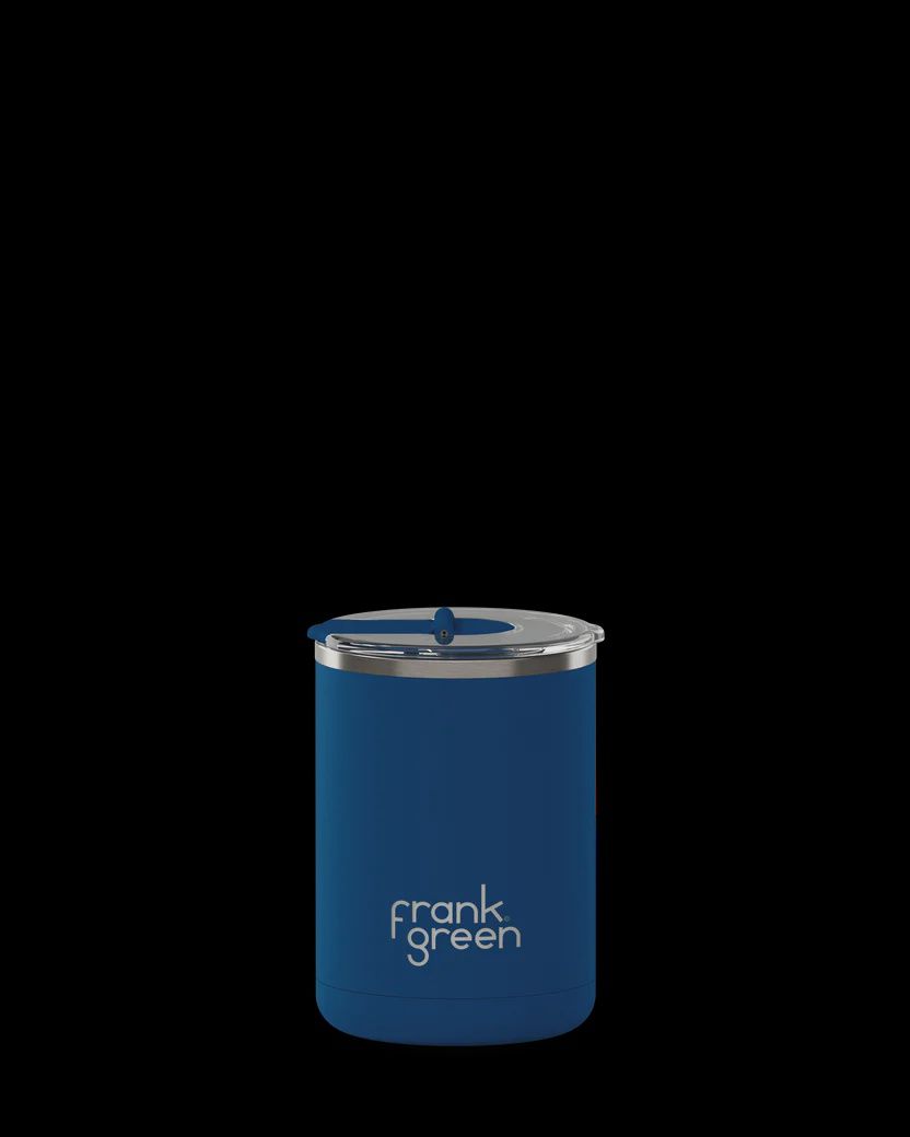 Ceramic Coffee Cup with Hinged Lid - Deep Ocean