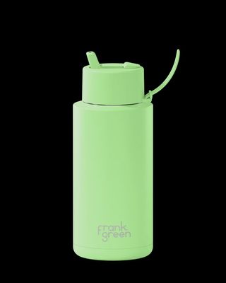 Ceramic Reusable Bottle - 34oz/1 litre - Aurora Glow in the dark - Flip Straw Lid