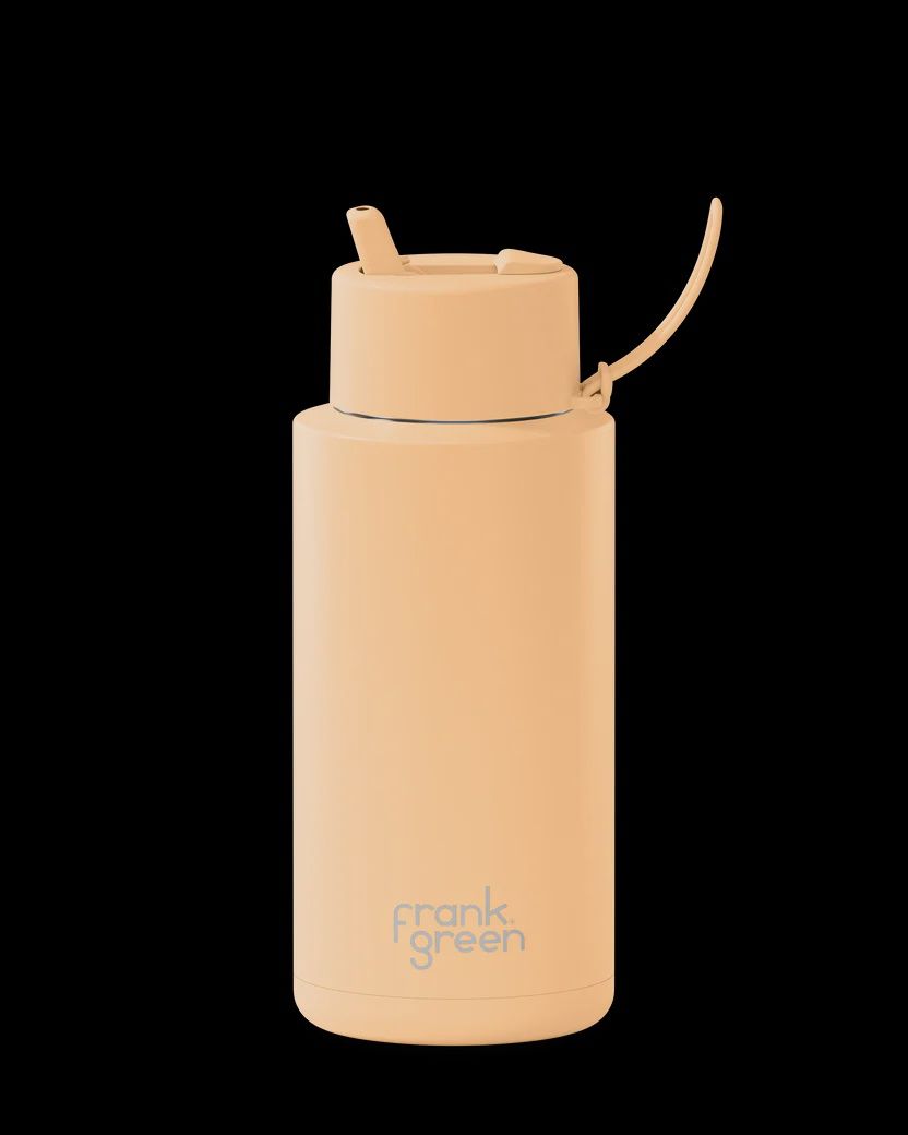 Ceramic Reusable Bottle - 34oz/1 litre - Solar Glow - Flip Straw Lid