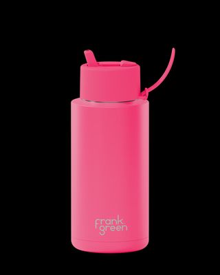 Ceramic Reusable Bottle - 34oz/1 litre Neon Pink