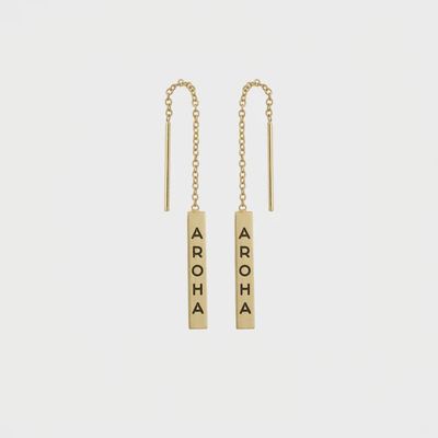 Aroha – Love – Earrings &quot;Gold&quot; - Thread
