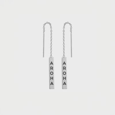 Aroha – Love – Earrings &quot;silver&quot; - Thread