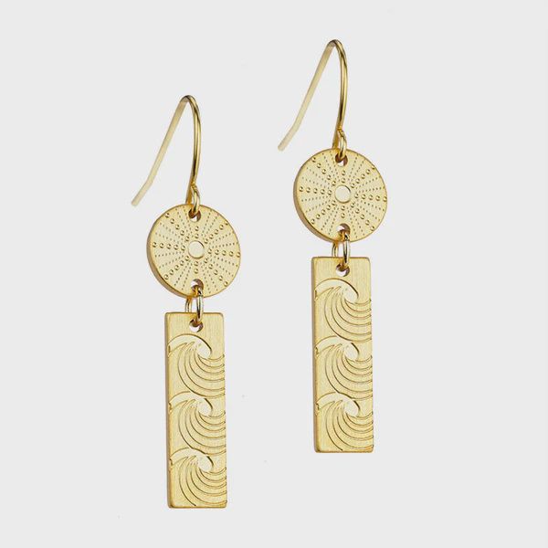 Kina and Moana Pendant Earrings - Gold