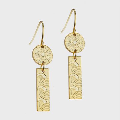 Kina and Moana Pendant Earrings - Gold