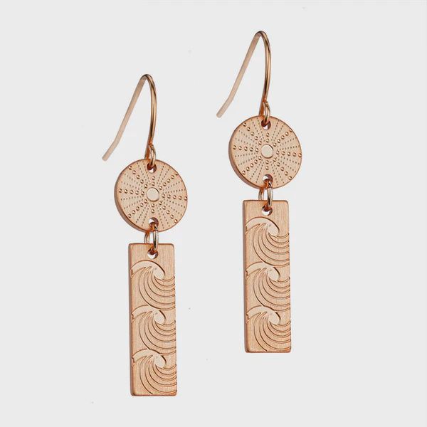 Kina and Moana Pendant Earrings - Rose Gold