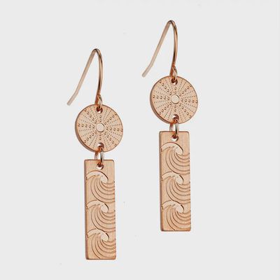 Kina and Moana Pendant Earrings - Rose Gold