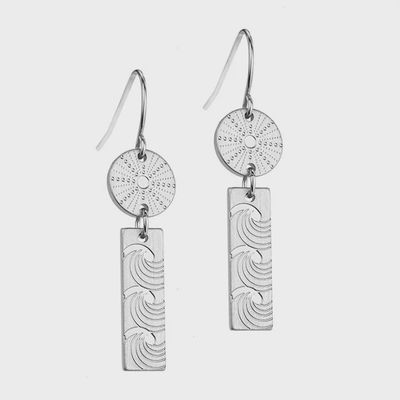 Kina and Moana Pendant Earrings - Silver