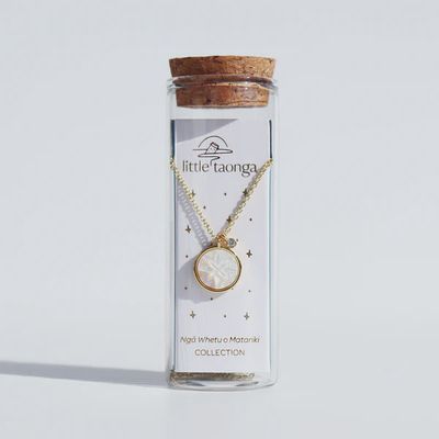 Mother of Pearl Matariki Whetū Necklace - Gold