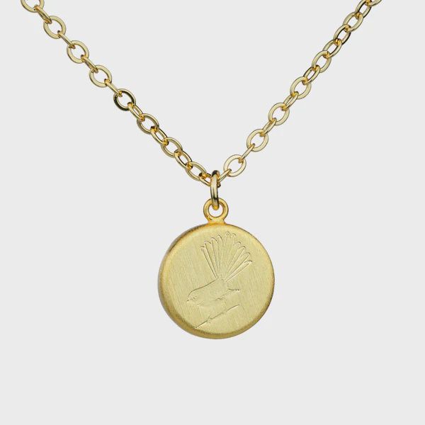 Round Fantail Necklace - Gold