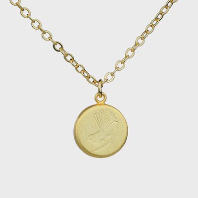 Round Fantail Necklace - Gold
