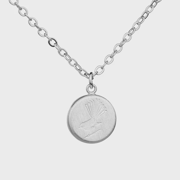 Round Fantail Necklace - Silver