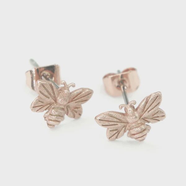 Honey Bee Studs - rose gold