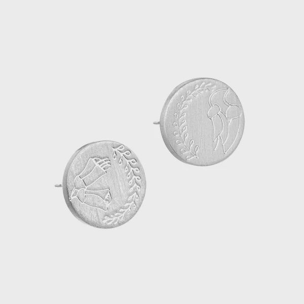 Kowhai Spring Stud Earrings - Silver