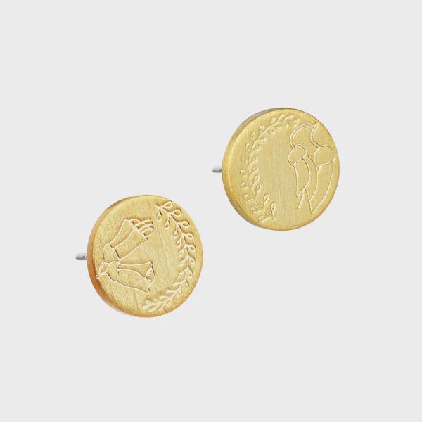 Kowhai Spring Stud Earrings - Gold
