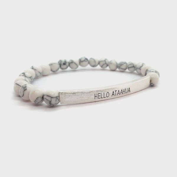 White Howlite Gemstone Bracelet – Hello Ātaahua