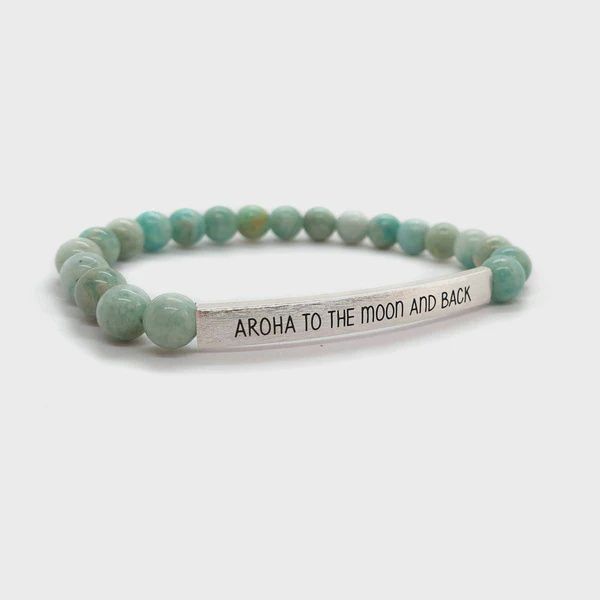 Amazonite Gemstone Bracelet – Aroha to the moon and back