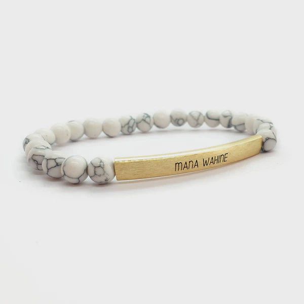 White Howlite Gemstone Bracelet – Mana Wahine