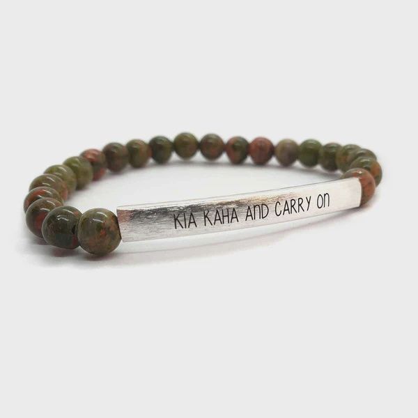 Green Opal Gemstone Bracelet – Kia kaha &amp; carry on