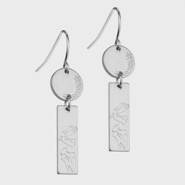 Kowhai Spring Pendant Earrings - Silver