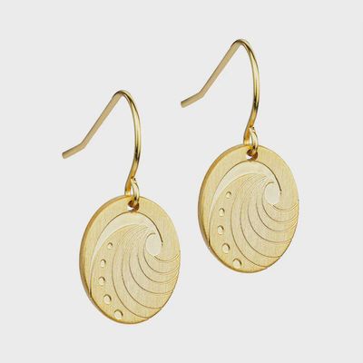 Paua Pendant Earrings - Gold
