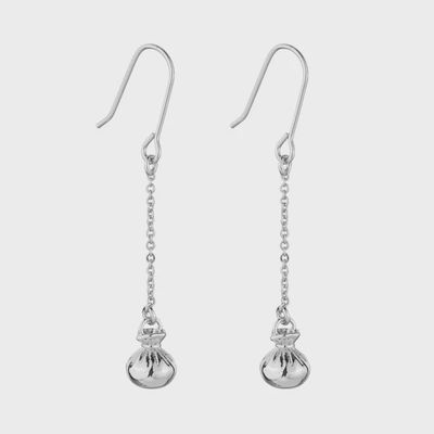 Poi Poi Pendant Earrings - Silver