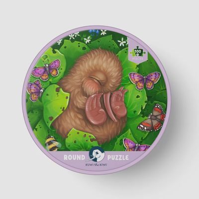 Puzzle - Kiwi Chick Nap - Round - 100 piece