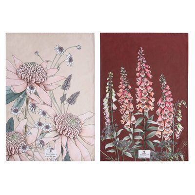2pc Ashdene Secret Garden Cleaning Kitchen Towel Dishcloth 70x50cm Pink