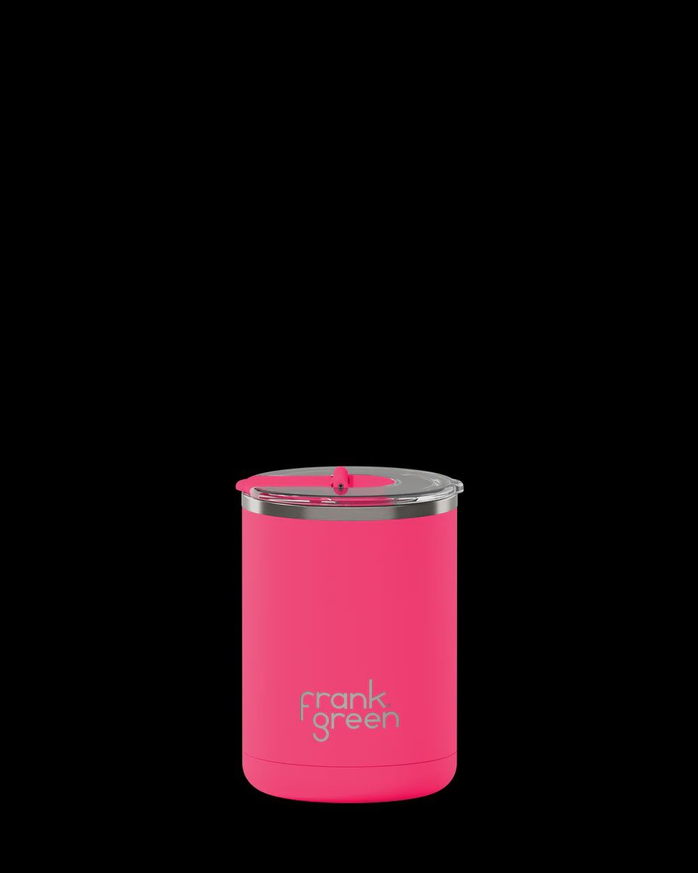 Ceramic Coffee Cup with Hinged Lid - Neon Pink Hinged Lid