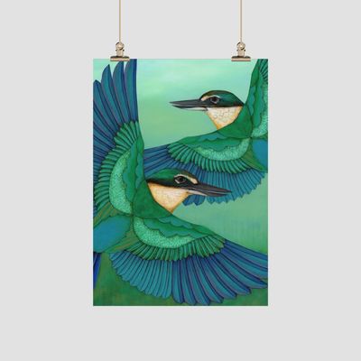 Kingfisher Kotare Tea Towel