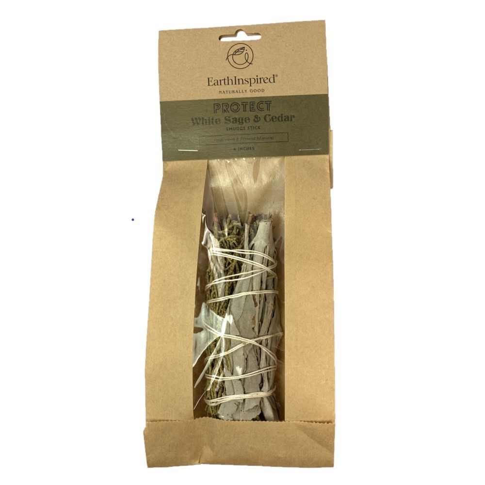 Earth Inspired 4 inch Cedar &amp; White Sage Smudge