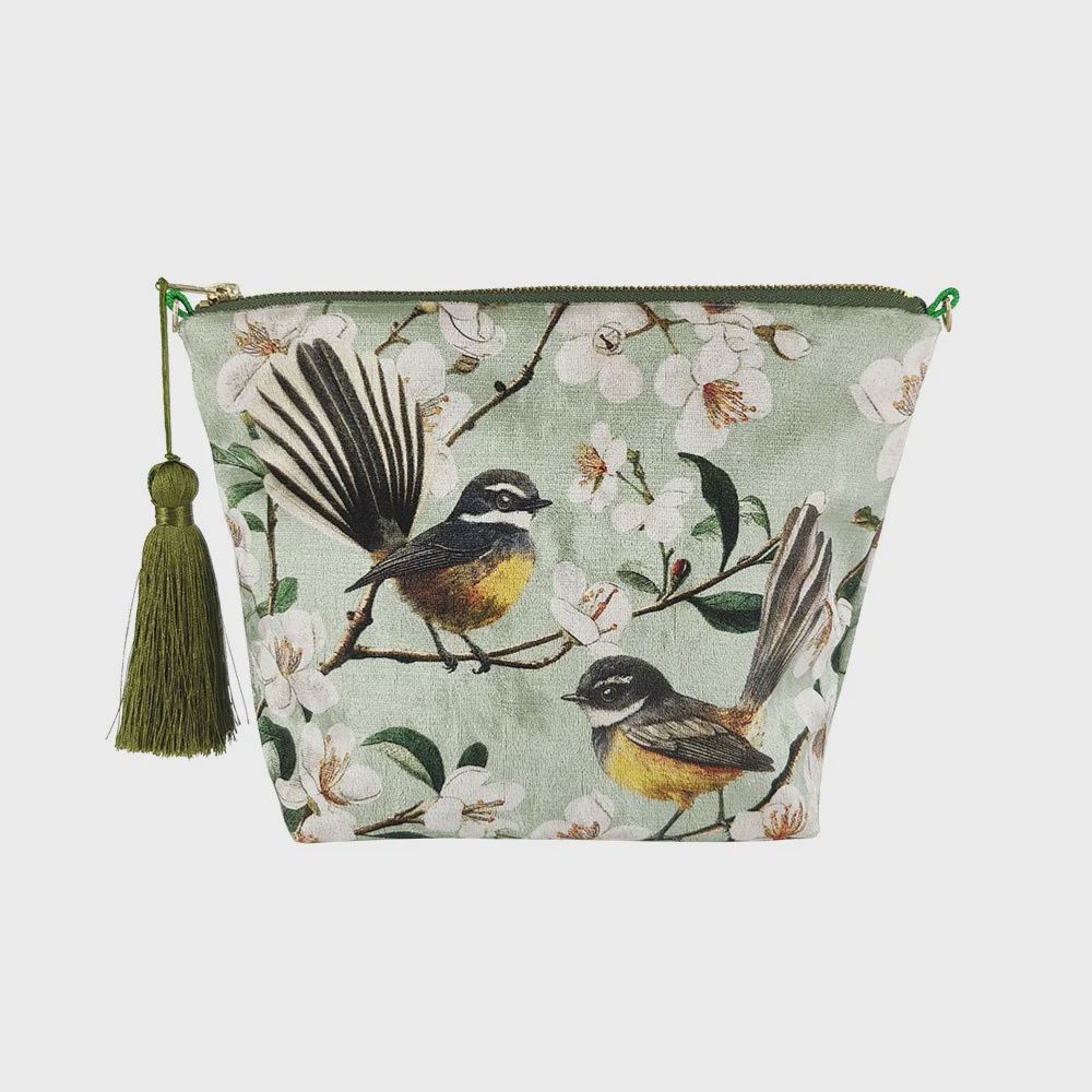 Chatty Fantails Velvet Cosmetic Bag