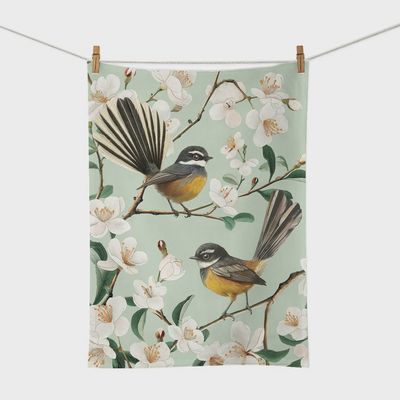 Chatty Fantails Tea Towel