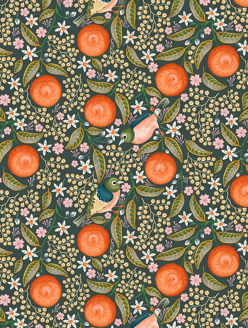 Waxeyes &amp; Mandarins Teatowel