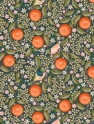 Waxeyes &amp; Mandarins Teatowel