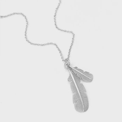 Rua Huia Feather Necklace - silver