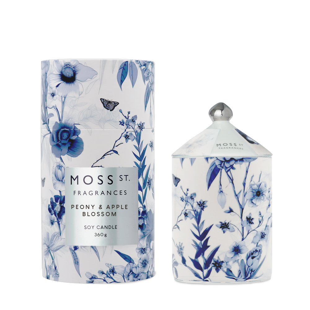 Peony &amp; Apple Blossom Ceramic Candle 350g