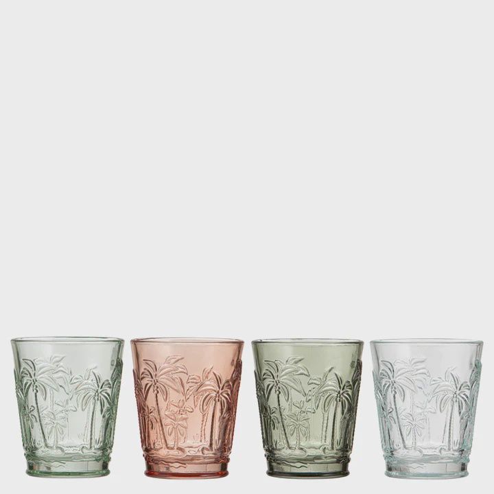 Panama Palm 4pk Glass Tumbler