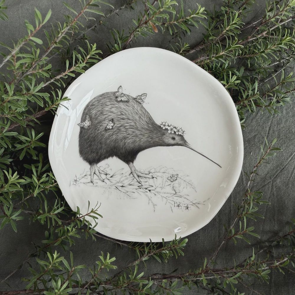 Katy Hayward Trinket Dish - Walking with Aroha - Brown Kiwi