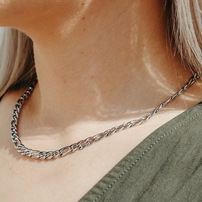 Large Figaro Necklace - Silver