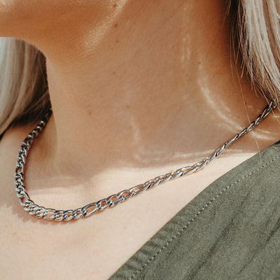 Large Figaro Necklace - Silver