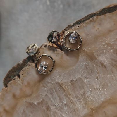 Queen of the Foxes Earrings - Rough Diamond Drop Earrings