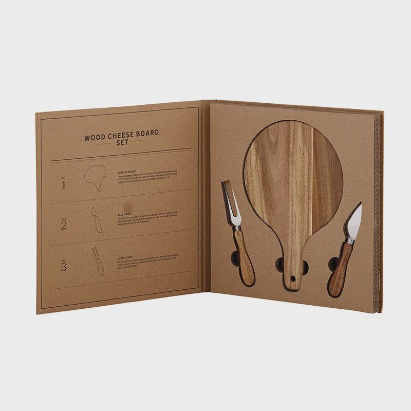 Cardboard Book Set - Wood Cheese Board