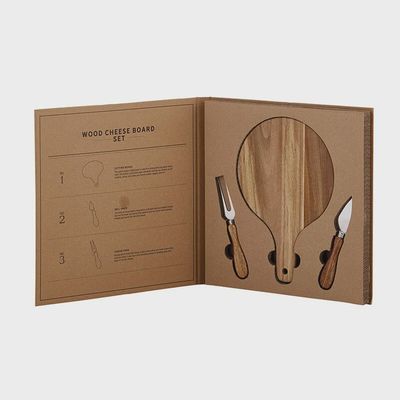 Cardboard Book Set - Wood Cheese Board