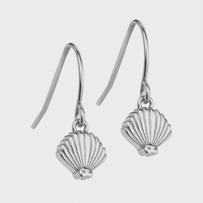 Piwakawaka Fantail Pendant Earrings - Silver