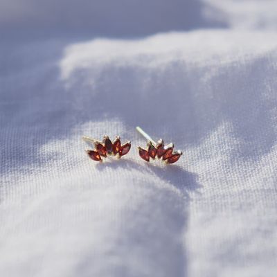 Pōhutukawa Gem Studs - Gold
