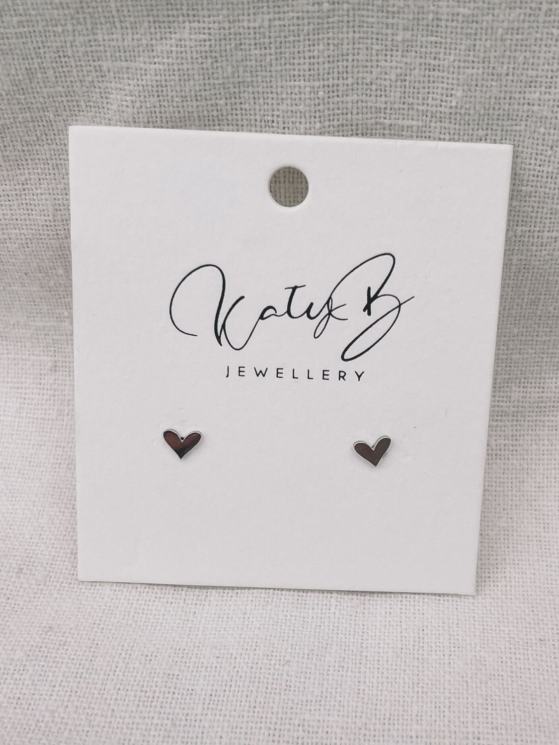 Mini Heart Studs - Silver