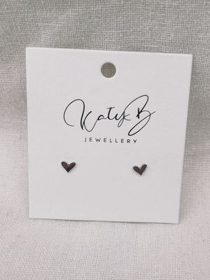 Mini Heart Studs - Silver